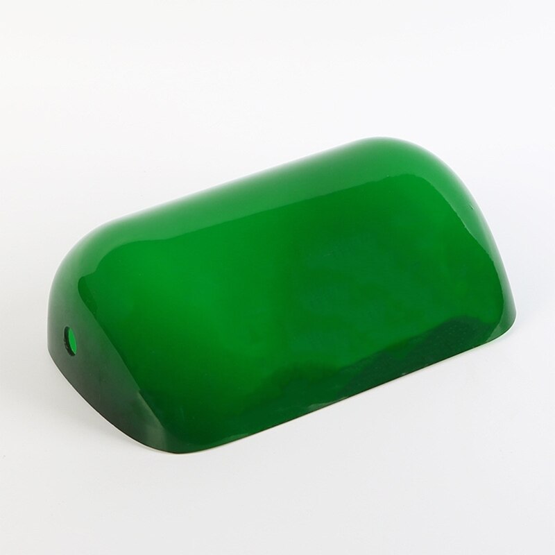 Cubierta de lámpara de vidrio soplado a mano, pantalla de lámpara de banquero verde brillante, reemplazo fácil, pantalla de lámpara de mesa de banquero pequeño verde