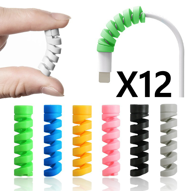 per iPhone iPad Avvolgicavo a spirale Protezione risparmiatore mini Cavo di ricarica USB Supporto per cavi Fascette Gestione cavi Organizzatore di cavi