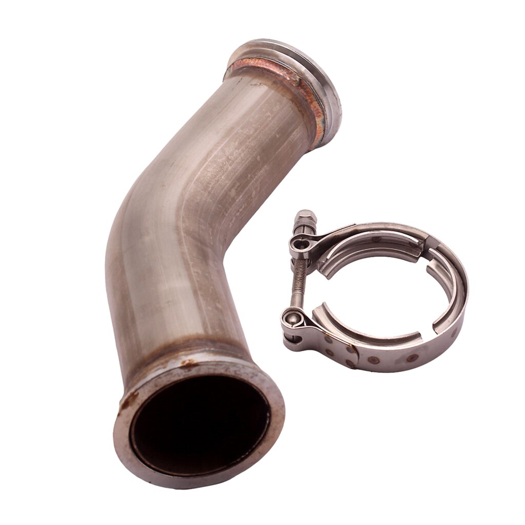 45 Degree V-Band Pipe Turbo Exhaust Downpipe with 2.5" V band Flanges Clamp