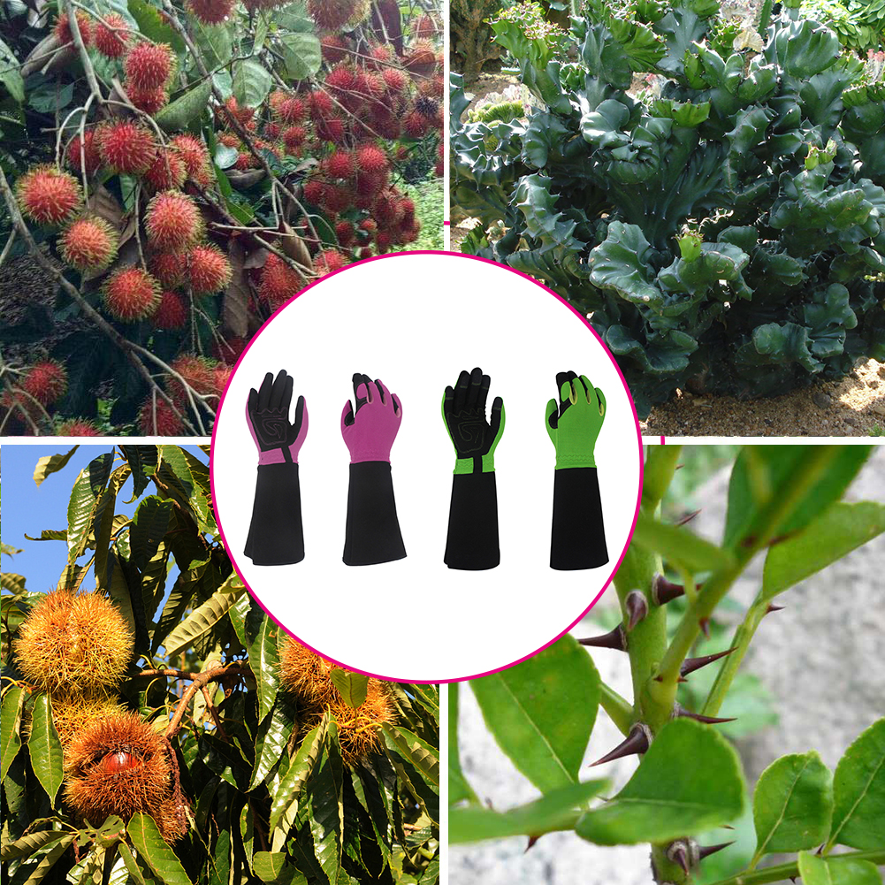 Guantes de jardinería de manga larga para hombre y mujer, herramientas antideslizantes de recorte al aire libre, a prueba de espinillas, poda de rosas, 1 par