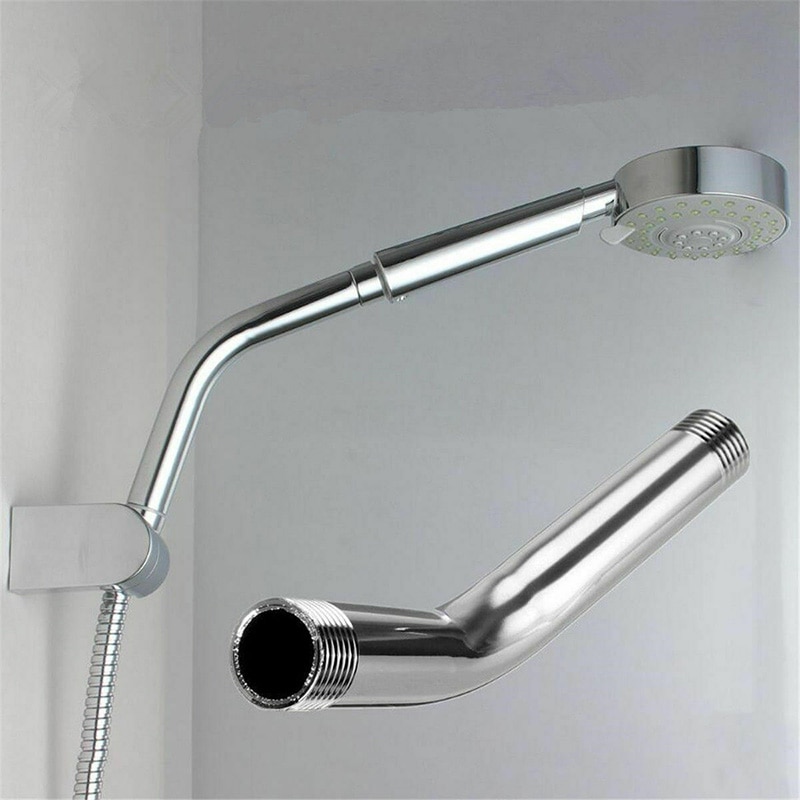 1pc Long Shower Head Faucet Extenders Arm Stainless Steel Water Extension Pipe Chrome Mounts Wall Bathroom Products Tools