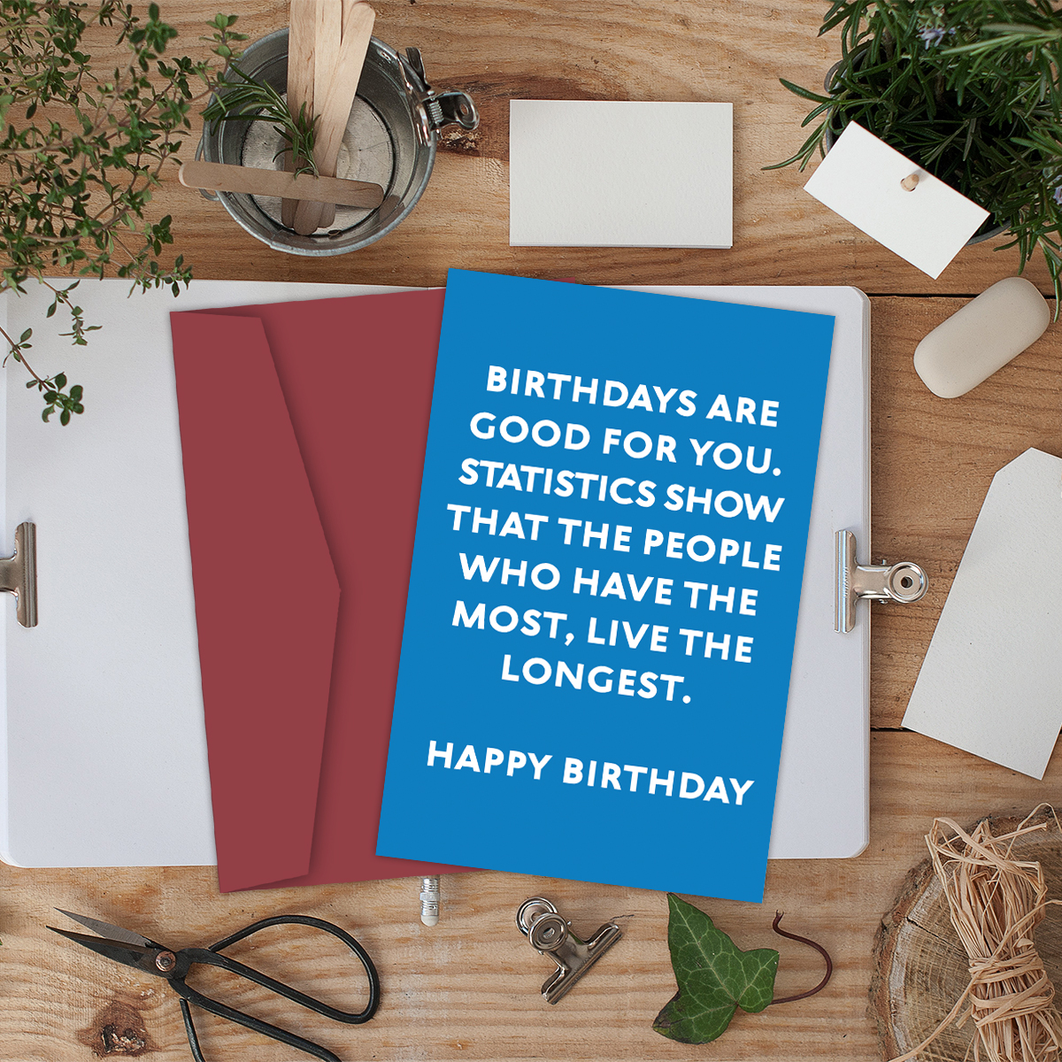1PC Funny Birthday Card,Statistics Show Those With More Birthdays Live Longer Greeting Card,Happy Birthday Card For Her