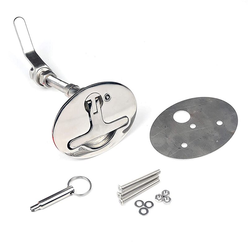 Boat Cam Latch Oldschool T-Handle Locking Latch Marine Stainless Steel W/Back Plate Fasteners: Default Title