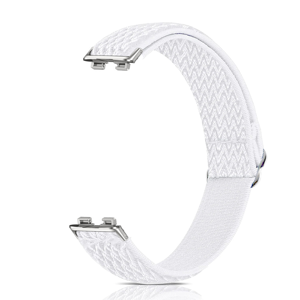 Bracelet élastique en Nylon pour Huawei Band 10 9 8 sport femmes hommes montre Bracelet boucle pour Huawei Band 8 9 10 remplacement: WHITE / 14mm