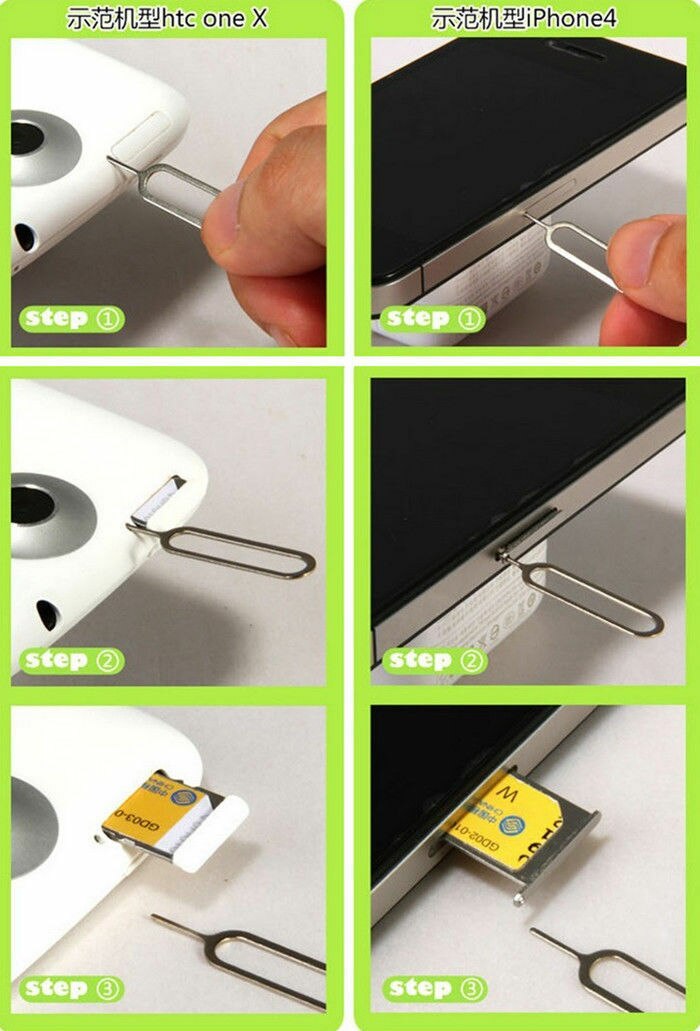 100Pcs Duurzame Metalen Ejector Pins Kit Telefoon Sim Kaart Lade Ejector Eject Pin Removal Tool Laptop Reparatie Handgereedschap