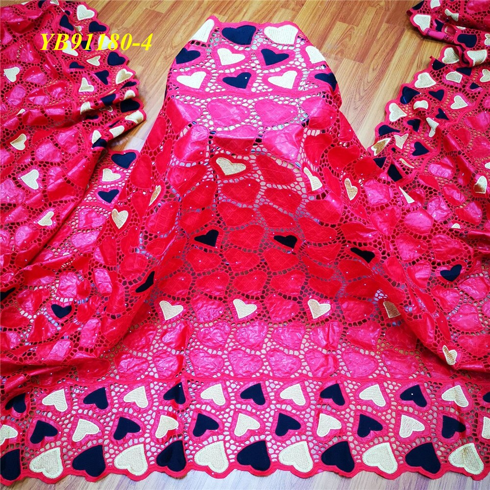 La couleur est lumineux bébé rose et belle Bazin femme style 5 yards: 4