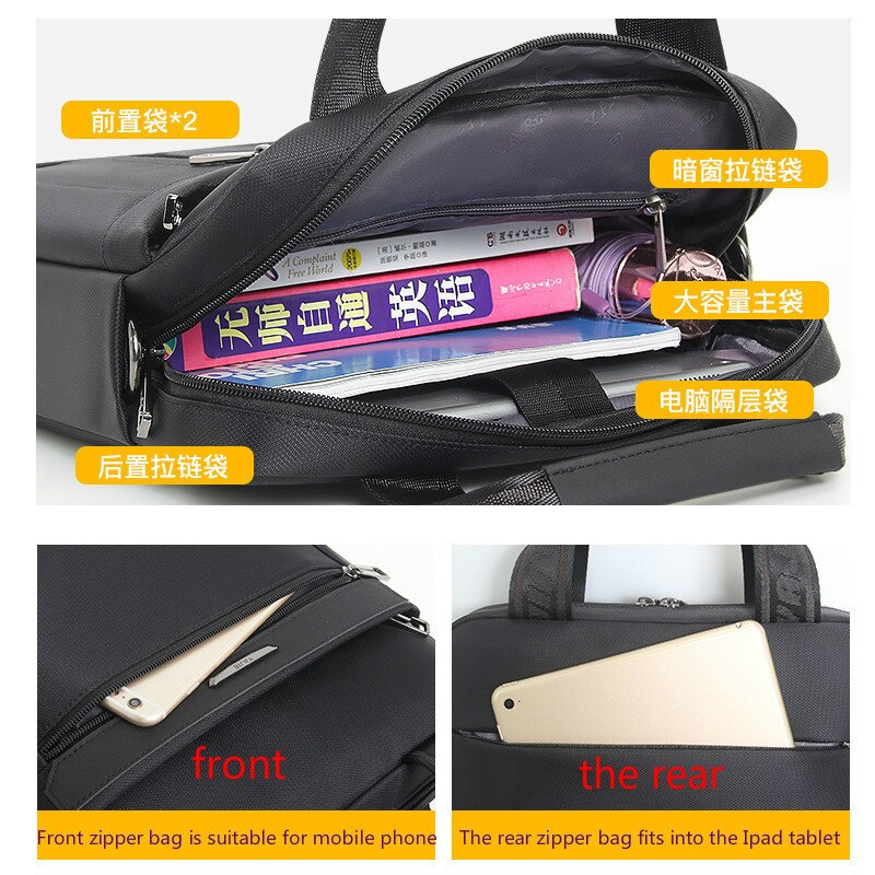 Shoulder Bag for Men - 12.9 Inch Tablet - Waterproof Nylon Work Satchel