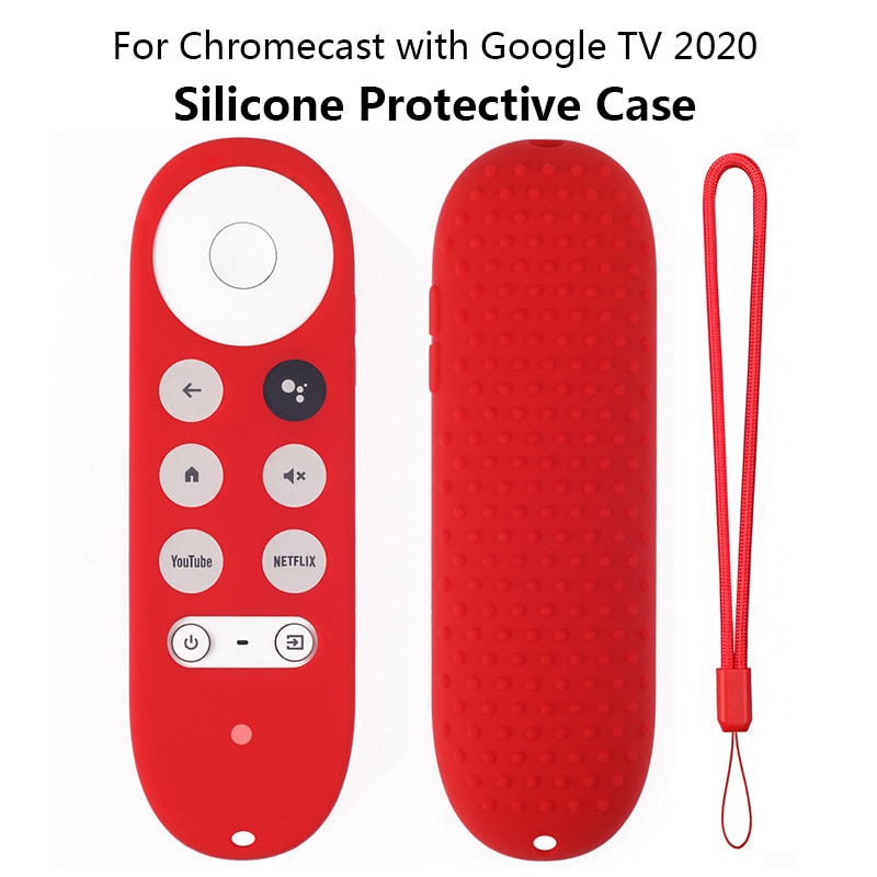 Funda de silicona para mando a distancia Chromecast, funda antipérdida para mando a distancia de Google TV,