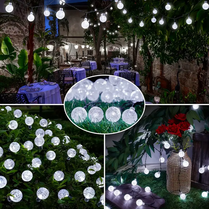 Solar Bubble Ball Light Lichtslingers Outdoor Crystal Globe LED Kerstverlichting Tuinfeest Pasen Kerst Bruiloft Decoraties