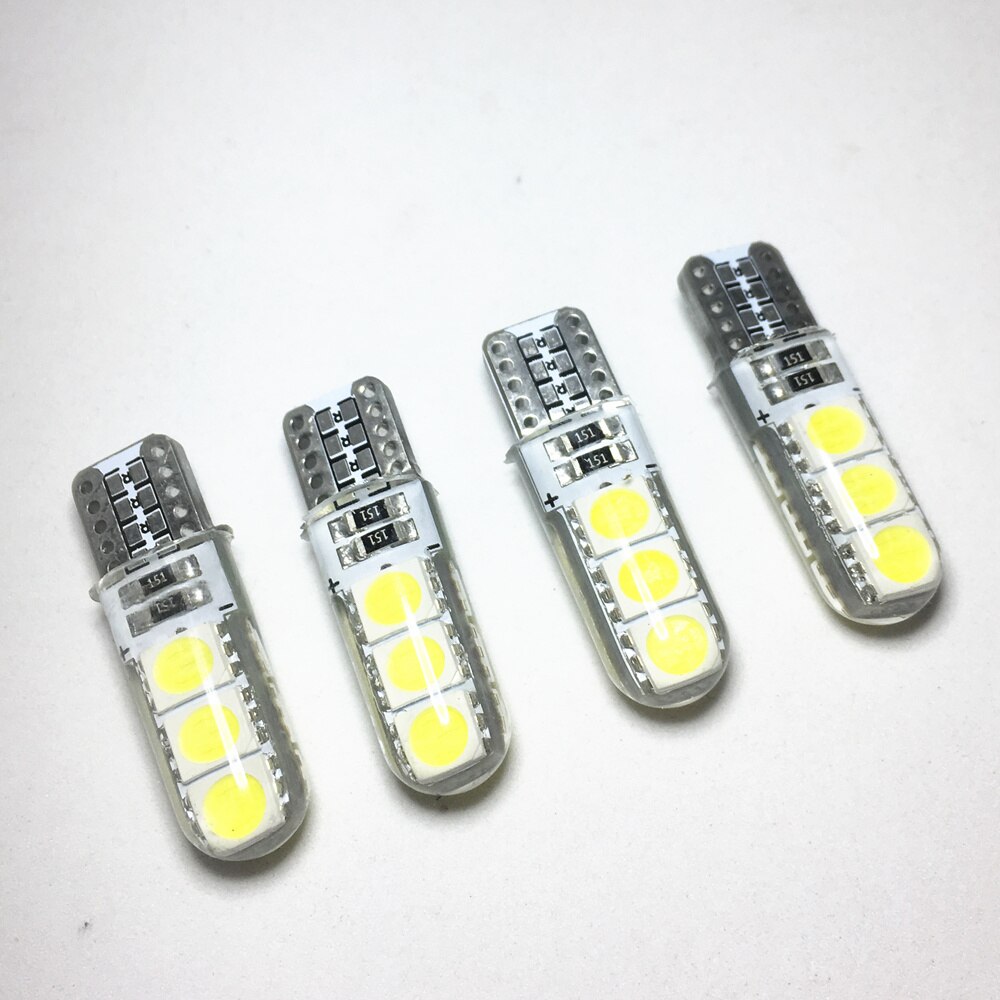 4 stks T10 W5W LED 6 SMD 194 2825 WY5W Auto Parking Lamp Silicagel Waterdichte Wedge Light Siliconen Shell auto Reading Dome Lamp
