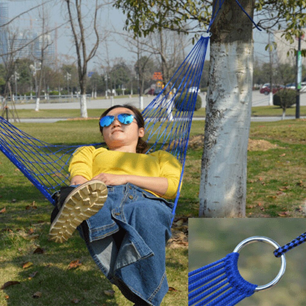 Outdoor Sport Hammock Net Mesh Bed Nylon Portable Camping Hammock with Hooks for Garden Beach Yard Travel kids playdround games