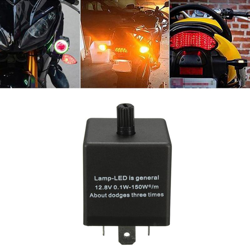 3-Pin Auto Motorfiets Led Flasher Relais Universele 12V Elektronische Verstelbare Freauency Richtingaanwijzer Blinker Auto Accessoires