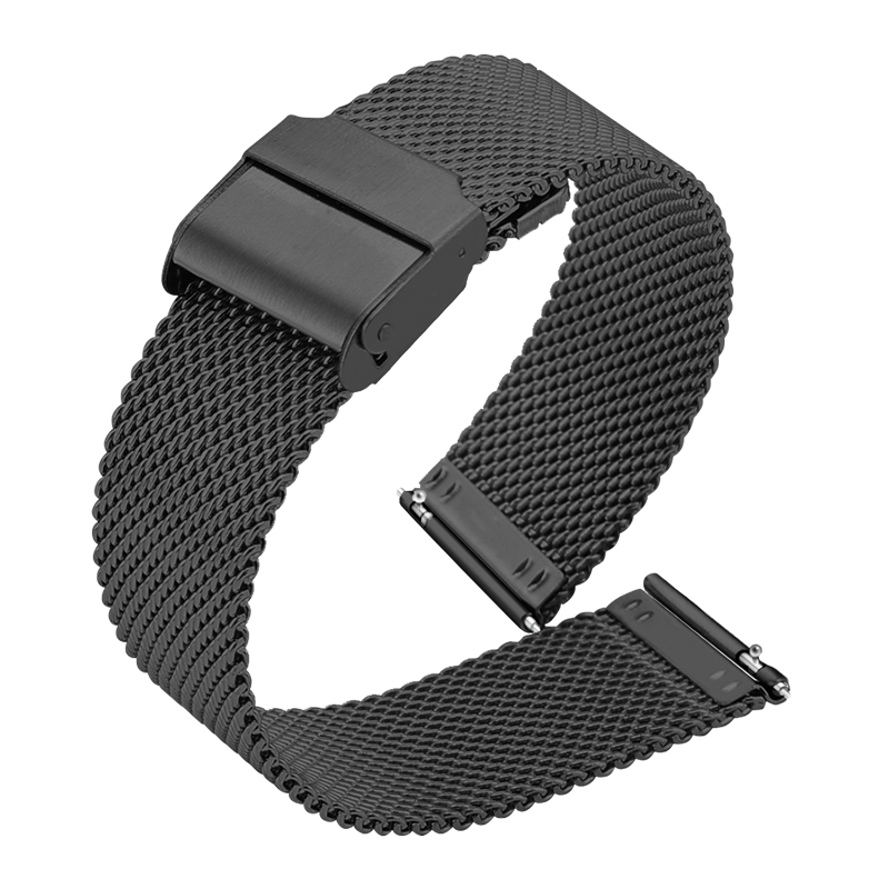Correa de reloj de malla de 22mm para Huami Amazfit GTR 4 3 Pro 2 2e Bip 5 pulsera milanesa correa de muñeca para cierre GTR 47mm Pace Stratos: Negro / 17 mm