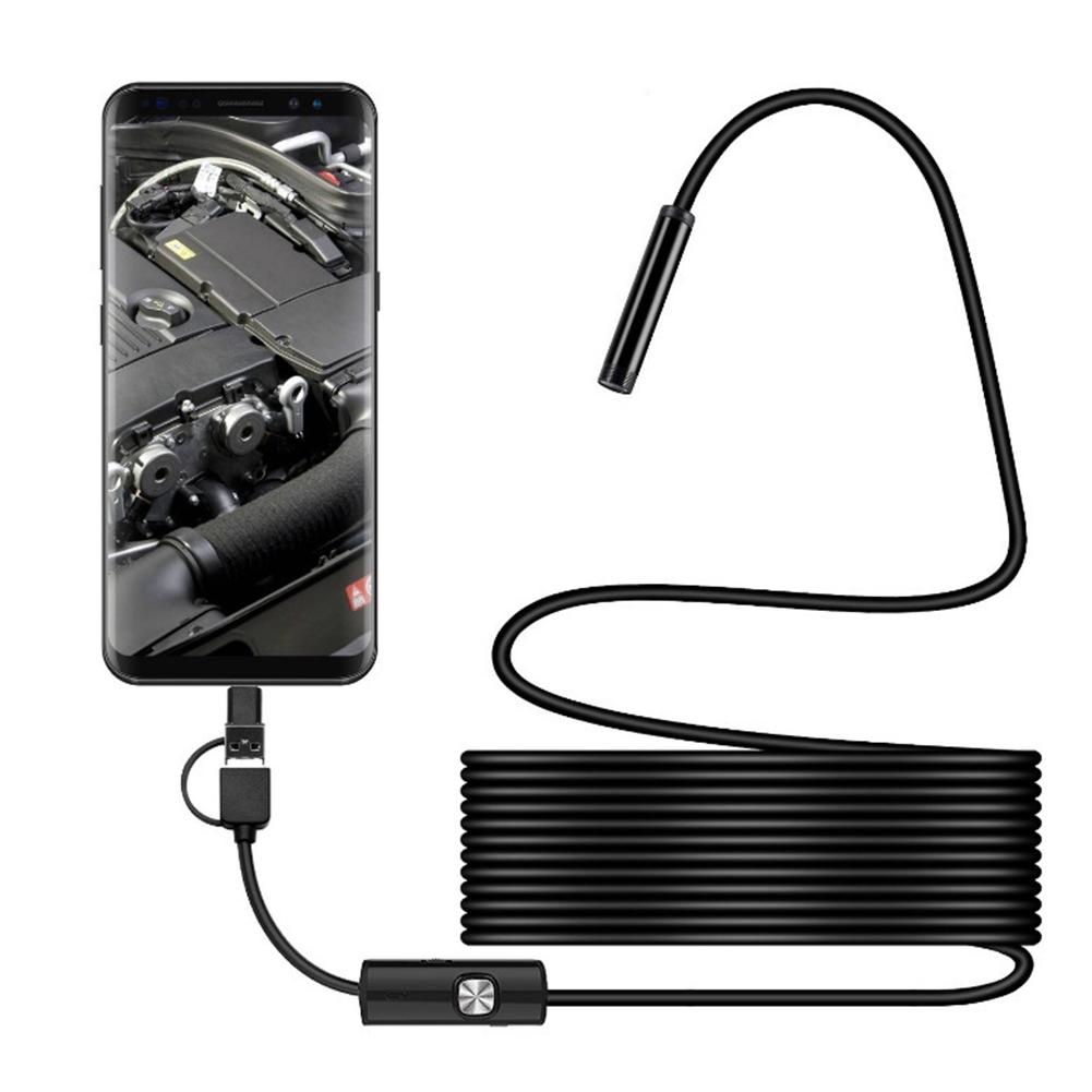 5.5mm Endoscope Camera Flexible IP67 Waterproof Micro USB Inspection Borescope Camera For Android PC Notebook 6LEDs Adjustable