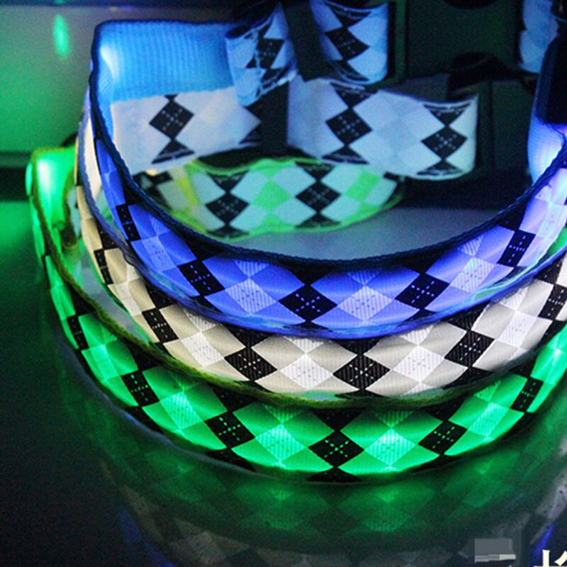 Warning Light Shine Dog collar Nylon LED Colorful Flash Bright for Small medium Dogs Dog Harness Pet Supplies Dog Accessories