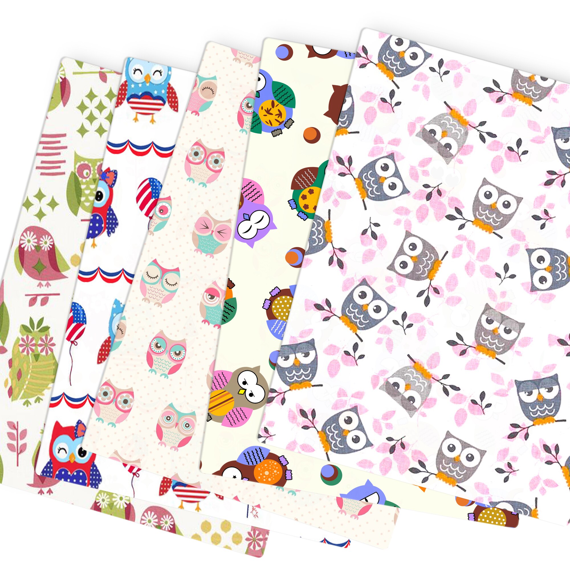 Tissu en coton Polyester Patchwork hibou hérisson, pour enfants, tissu de couture, matériel de couture, bricolage, c13623