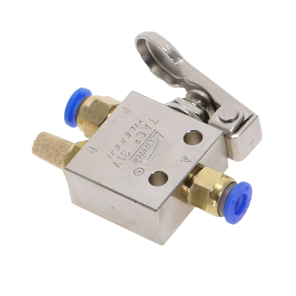 Mechanical Valve TAC2-31V 1/8" Thread 2 Position 3 Way Spring Return Lever Air Pneumatic switch Valve w Fittings