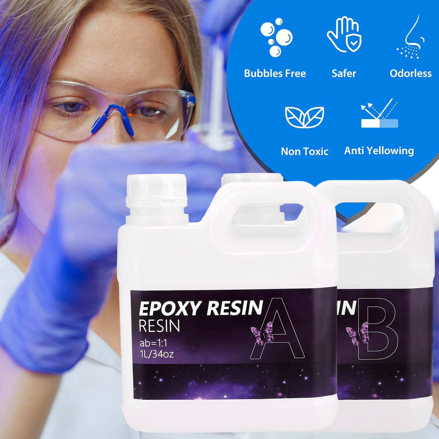 1000ml/2l AB Epoxy Resin Glue High Clarity Fast Drying Adhesive High Hardness DIY Supplies For Resin Glue Jewelry Making