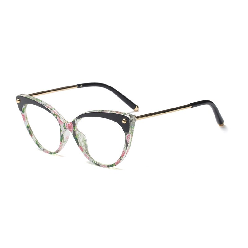 Frauen Optische Brillen Rezept Metall Beine und Acetat Rand Brille für Frauen Brillen Brillen Rahmen Katze-Auge Stile