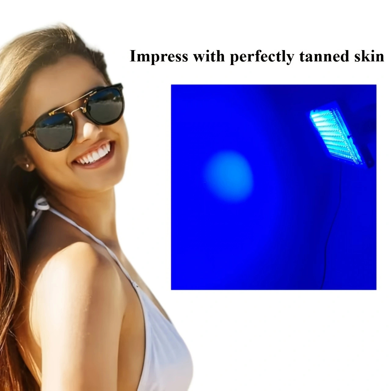 UV Tanning Lamp - Full Body Sunbed Light Therapy with Adjustable Stand USB Charging for Face & Body Skin Care for Face Body Skin
