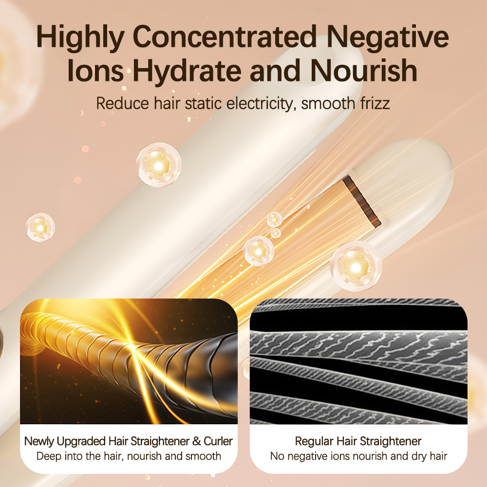 Plancha de pelo , plancha plana, rizador 2 en 1, plancha alisadora, herramientas para el cabello de calentamiento rápido para todos los peinados