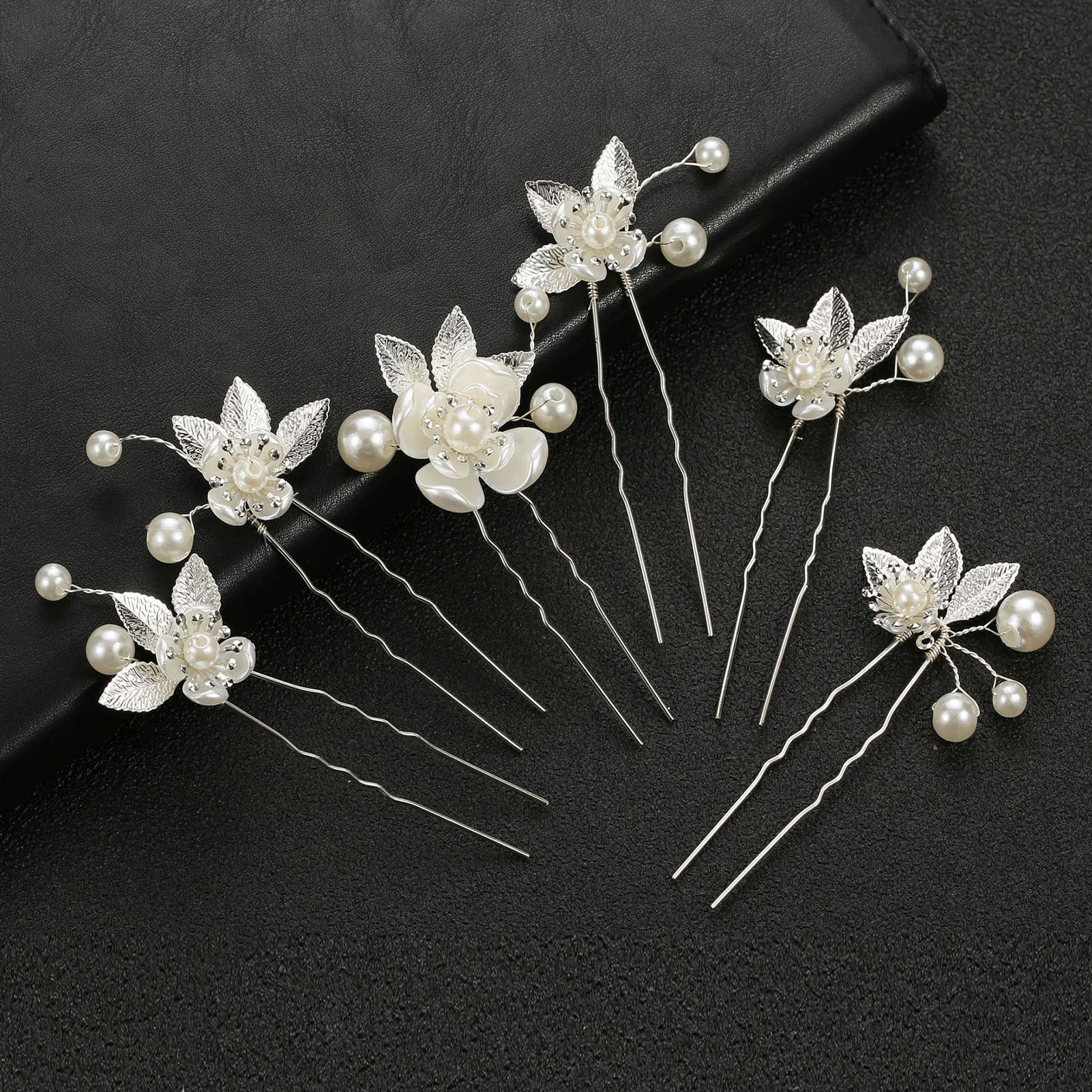 6 uds. De horquillas para el pelo en forma de U con diamantes de imitación, horquillas para el pelo de boda para novia pequeñas y sencillas, accesorios para el cabello de boda para mujer: COLOR ORO ROSADO