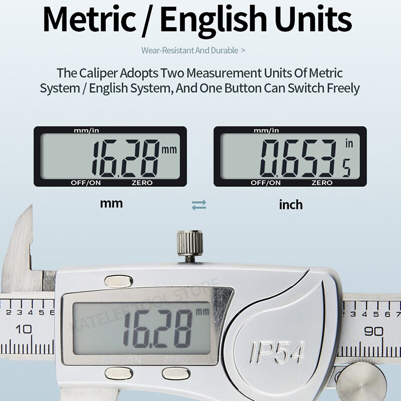 IP54 Digital Caliper Metal Gauge Digital Micrometer Stainless Steel Digital Pachymeter Vernier Calipers Depth Measuring Tools