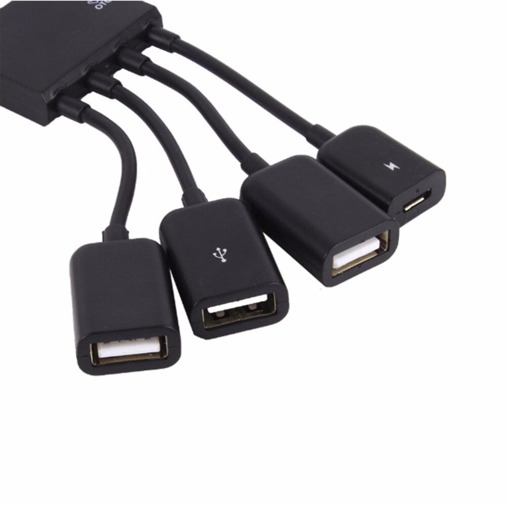 Micro USB Hub OTG Connector Spliter 4 Poorten Power Oplaadbare Oplaadkabel Voor Smart telefoon Computer Tablet PC Data Draad