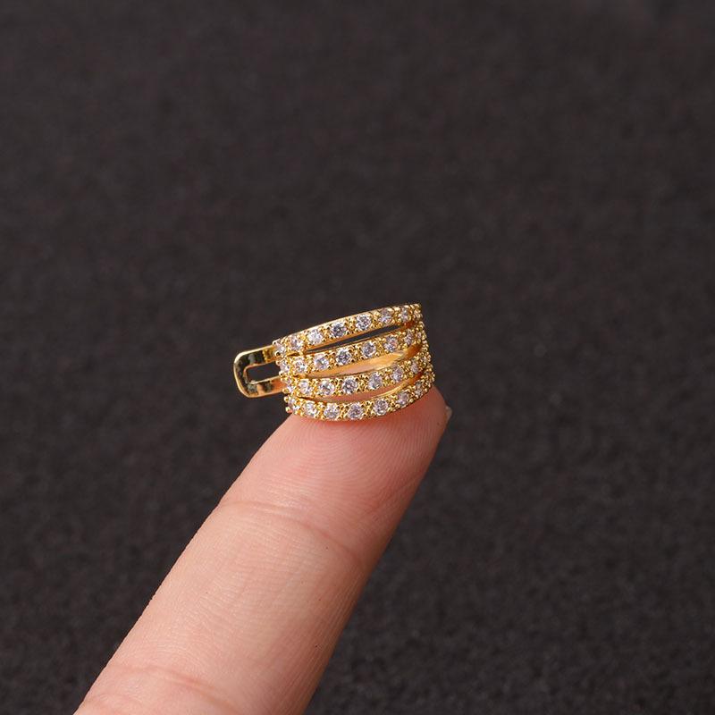 1PC Silver Color CZ Zircon Earrings Small Size Multilayer Girls Clip Style Earrings Without Ear Holes Jewelry