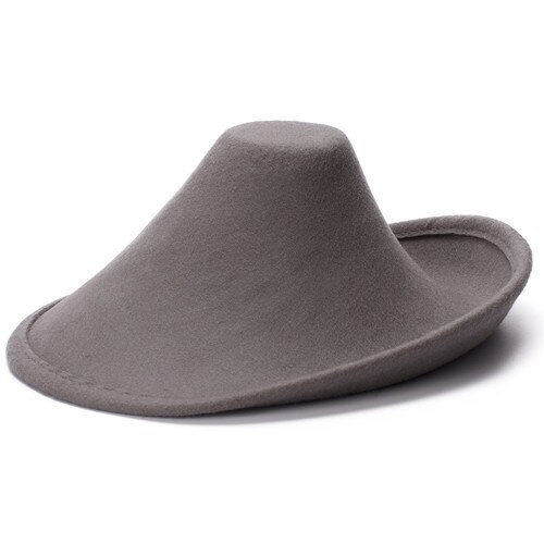 Sombreros de fieltro de lana para mujer, sombrero para la cabeza con Base de cono para el cuerpo, , boda, suministro A264, 100%: Gris