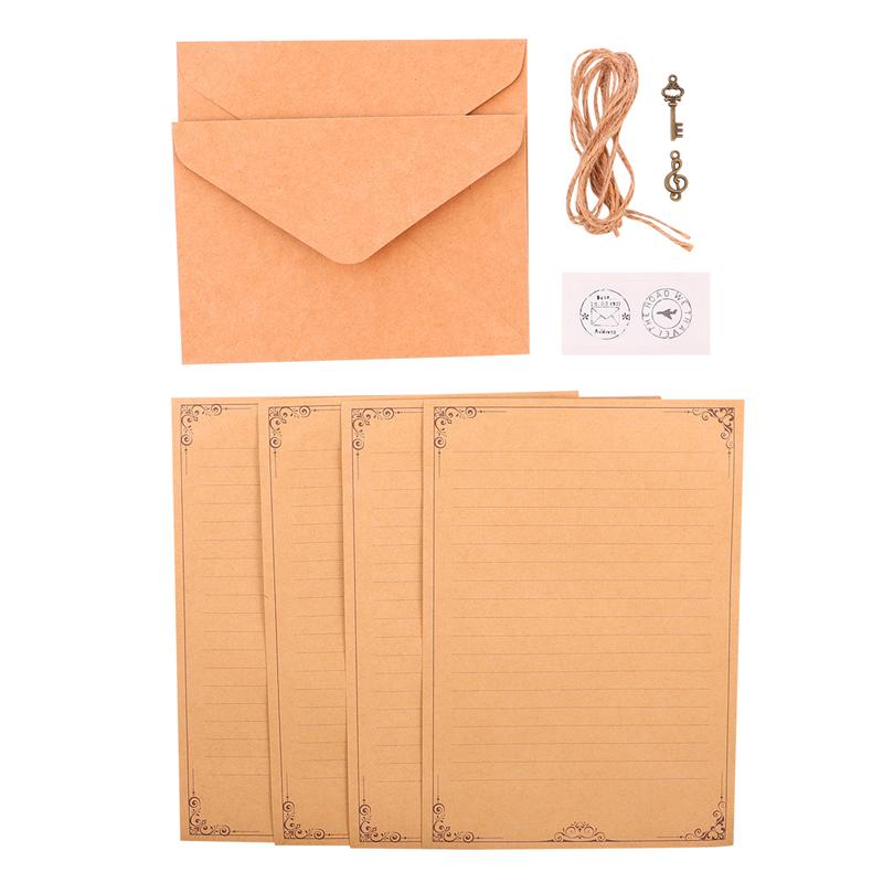 2pcs/Set Delicate A5 Vintage Letter Envelope Packaging Sets B5 Handwritten Letter Stationery Paper Writing Note Paper Supplies: style 2