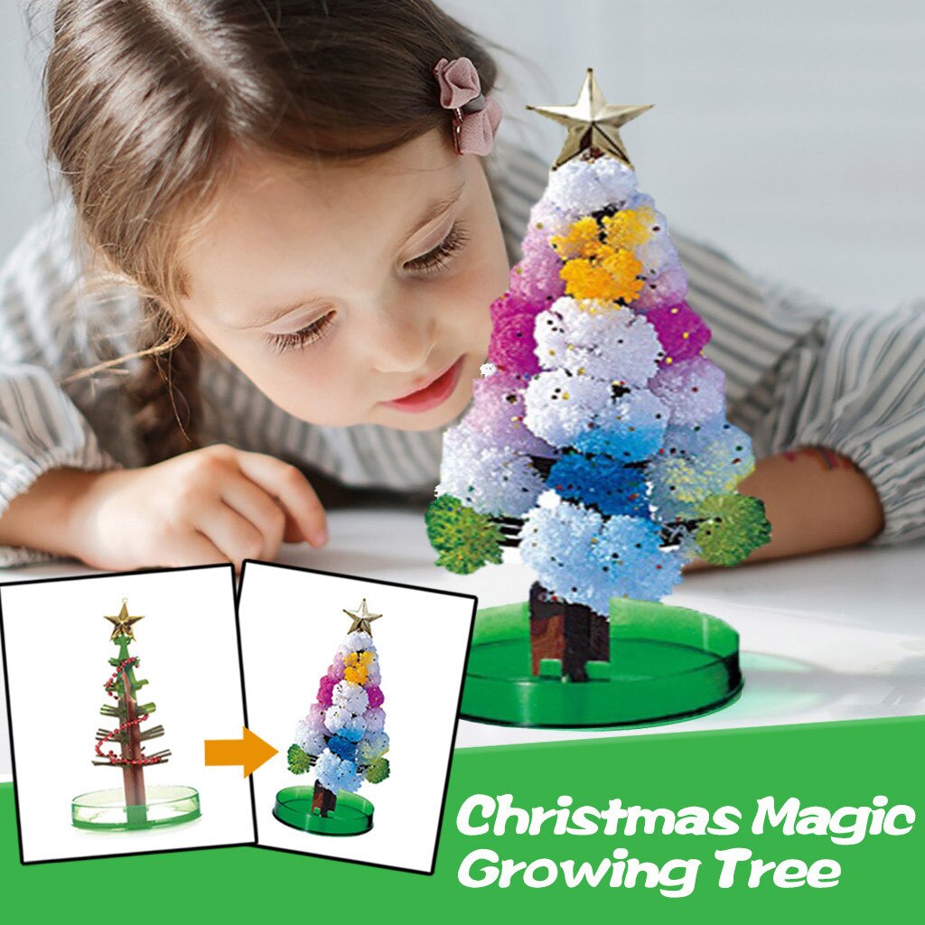 Kerstcadeau Groene Diy Visuele Magic Groeiende Papier Kristallen Boom Magisch Grappige Kerstbomen Kids Novelty Speelgoed Voor Kinderen