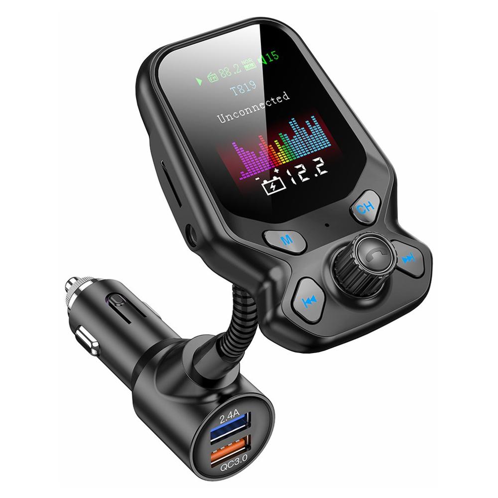 Fm-zender Adapter Dual Usb-poort Lader En Lcd Display 5.0 Snel Opladen Ingebouwde Microfoon Fm-zender Adapter