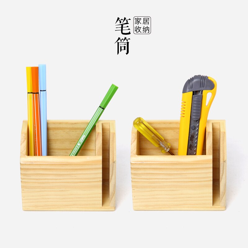 CATEKRO Massief houten opbergbox met super grote capaciteit Pennenhouder/Tissue houder/Boekenplank,39x29x28 CM
