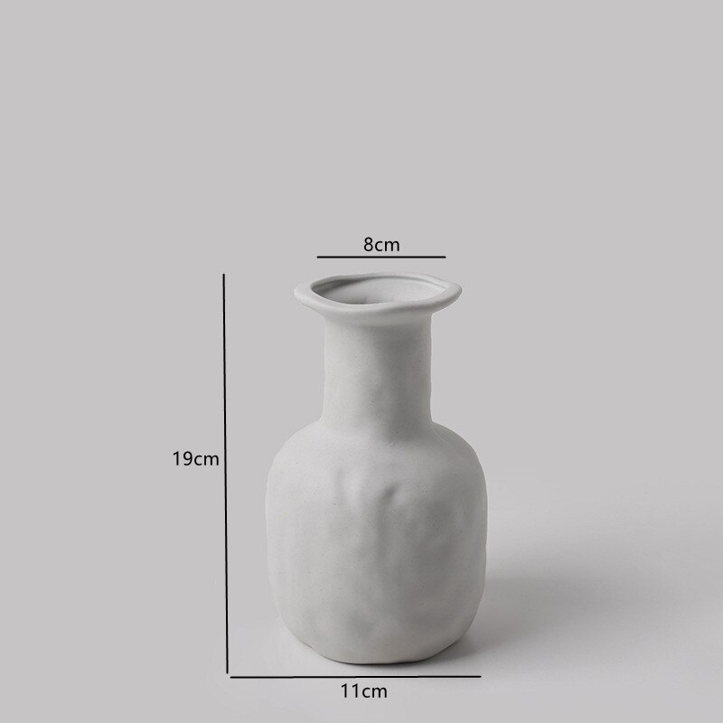 Nordic Home Decor Ceramics Vase Ceramics Living Room Decoration Flower Vase Desktop Flower Pots Decorative Plant Vase: H