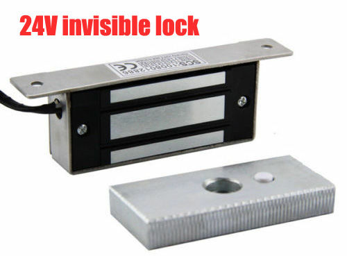 Elektrisk magnetisk dørlås 12v 24v 60kg mini dc em-låse, der holder kraft elektromagnetisk til adgangskontrol af dørindgang: 24v usynlig lås