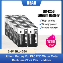Batteries Lithium-ion 3.6V ER14250 ER 14250 CR14250SL, 20 pièces, pour machines CNC, compteur de gaz, réveil, batterie de remplacement
