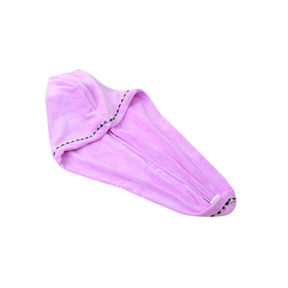 Women Super Absorbent Turban Quick Dry Wet Hair Hat Bathing Shower Towel Cap: Purple