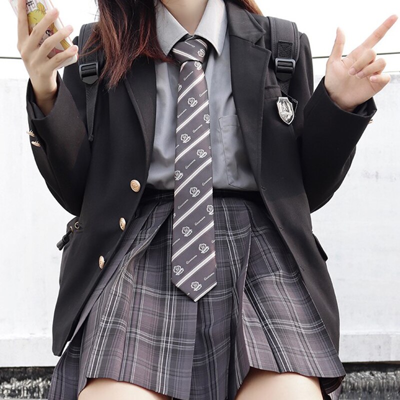 [CHI TAI] Women Spring Autumn Formal Blazers Japanese Black Long Sleeves Suit Girl Pockets Jackets Coat JK High School Uniforms