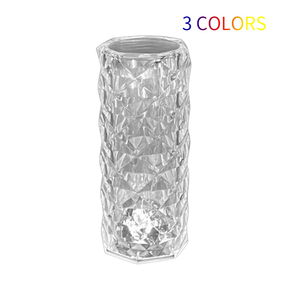 3/16Color Crystal LED Table Lamp Rose Light Projector Adjustable Romantic Diamond Atmosphere Light USB Bedroom Touch Night Light: 1A