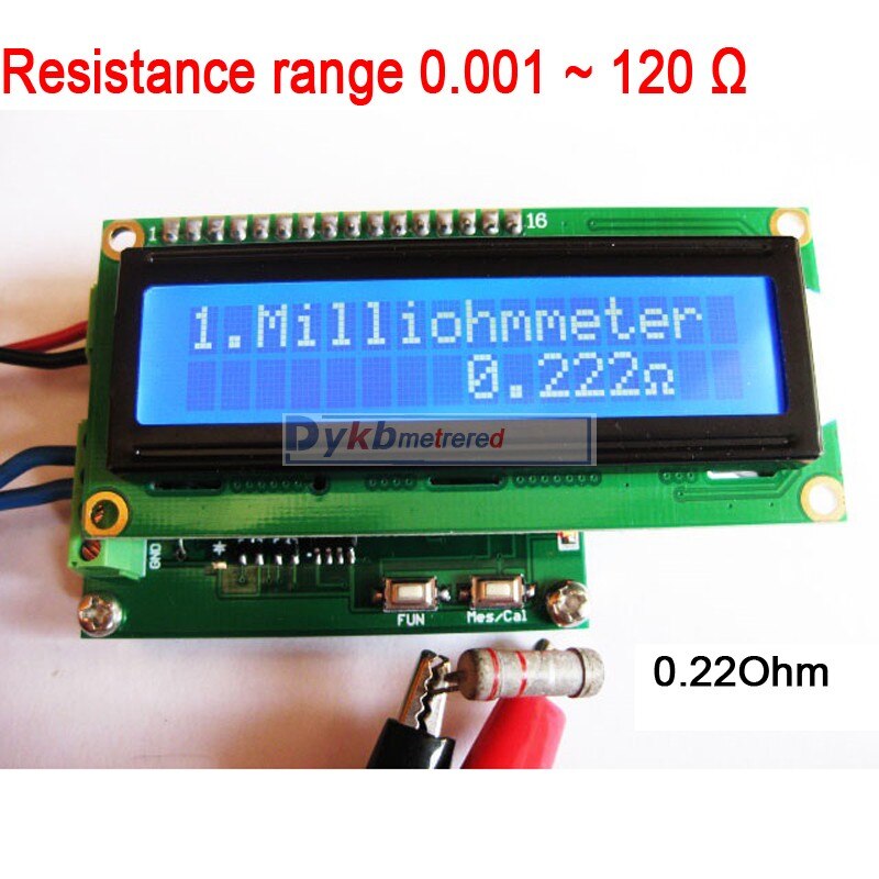 Milliohm meter høj præcision 0.001-120 ohm lav modstand tester kapacitans meter modul
