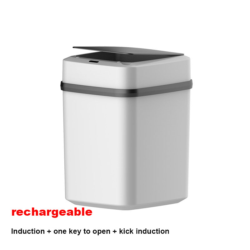 Kitchen Trash Can Automatic Touchless Intelligent Induction Waterproof with Lid No Peculiar Smell Eco-friendly Waste Garbage Bin: rechargeable / 13L
