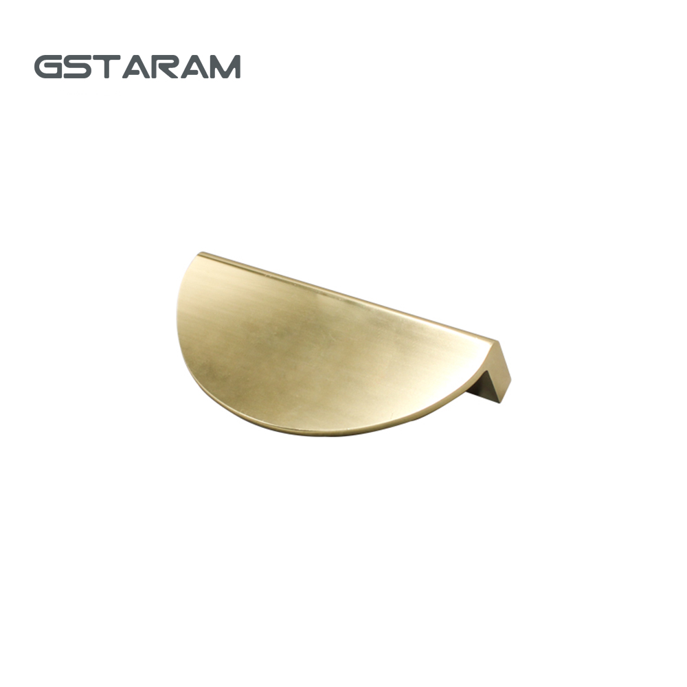 Cabinet Door Semi-circle Handle Open Cabinet Chinese Simple Copper Black Round Porch Bathroom Cabinet Furniture Door Handle: Silver