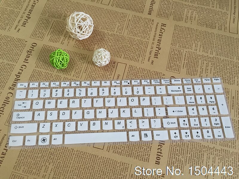 For Lenovo IdeaPad 510 110 15 110-15 V110 V110-15 V310 15ISK Flex 4 15 Notebook 15.6 inch Laptop Keyboard Skin Cover: white