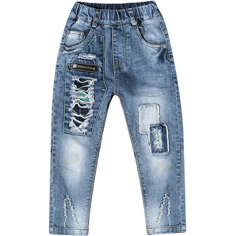 Abbigliamento per bambini 2021 autunno ragazzi buco jeans ragazzo pantaloni a matita primavera bambini casual leggings all'aperto pantaloni per bambini in denim