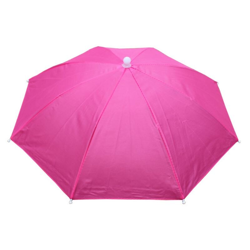 Doven håndfri paraply elastisk pandebånd iført hat paraply solrig regn fiskeri paraply hat plukning te hat paraply: D