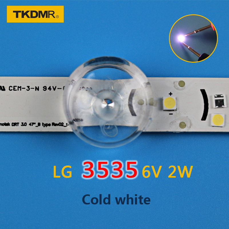 TKDMR 50pcs LG Innotek LED LED Backlight 2W 6V 3535 Cool white LCD Backlight for TV TV Application