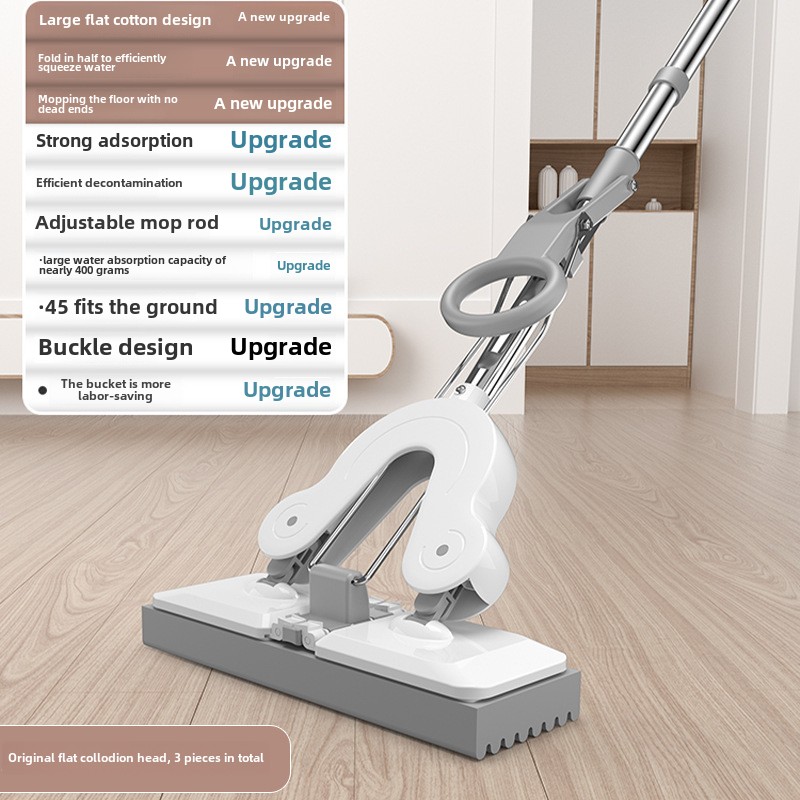 Handsfree Spons Mop voor Knijpen Water Huishoudelijke Mop Schoon Water Absorberende Mop Keuken Badkamer Schoonmaken Vloer Veegmachine: MULTI