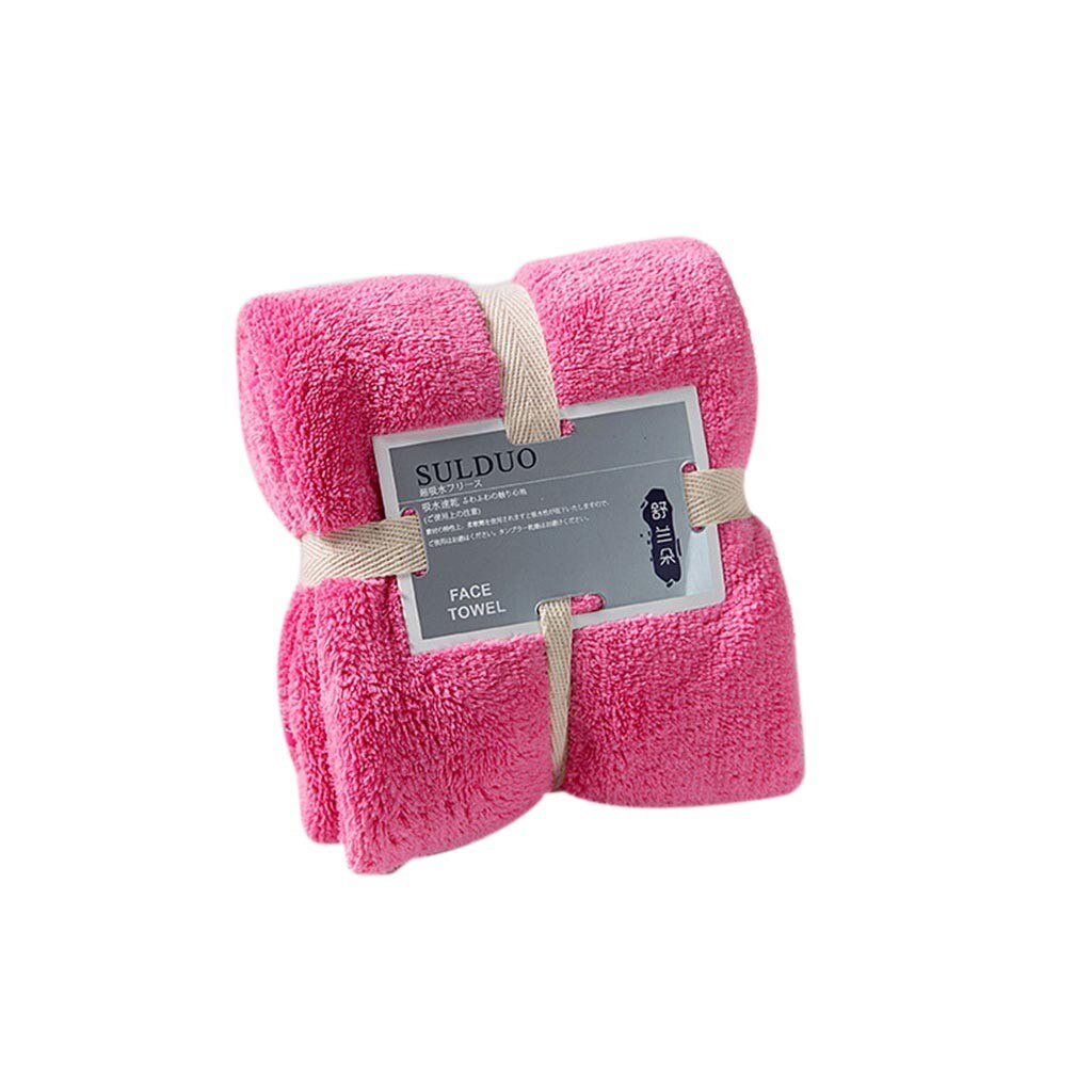 Bath Towel Solid Beach Towel For Adults Fast Drying Soft face towel Quick-drying Swim Washcloth Soft and Comfort Absorbent Towel: hot pink