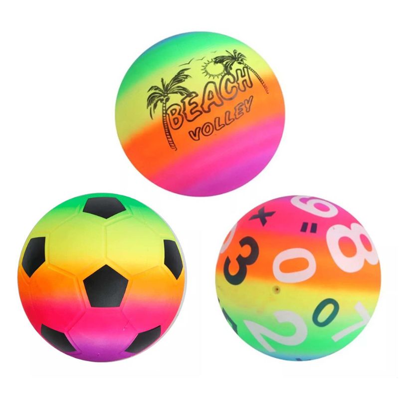 10pcs/set Children Summer Inflatable Beach Balls Kids Outdoor Indoor Swimming Pool Garden Soft Rainbow Volleyball Child